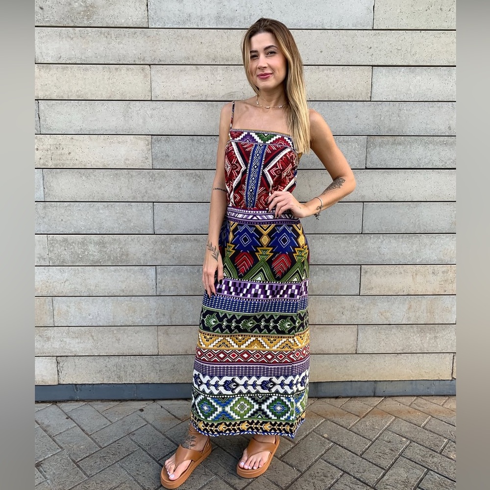 FARM Rio Colorful Maxi Dress Size Small